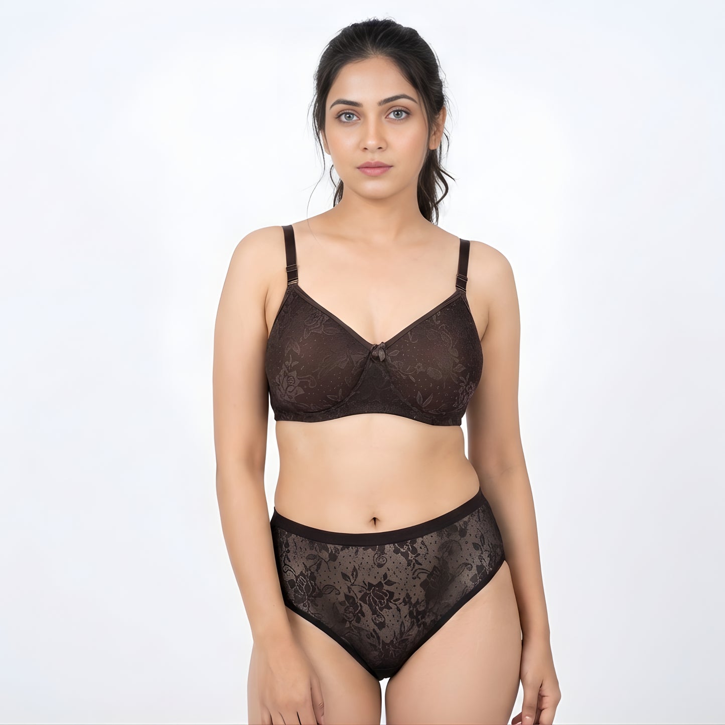 Stylish Women Lingerie Set with Lace Design | Padded Bra & Panty Set