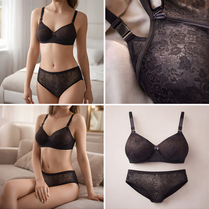Stylish Women Lingerie Set with Lace Design | Padded Bra & Panty Set