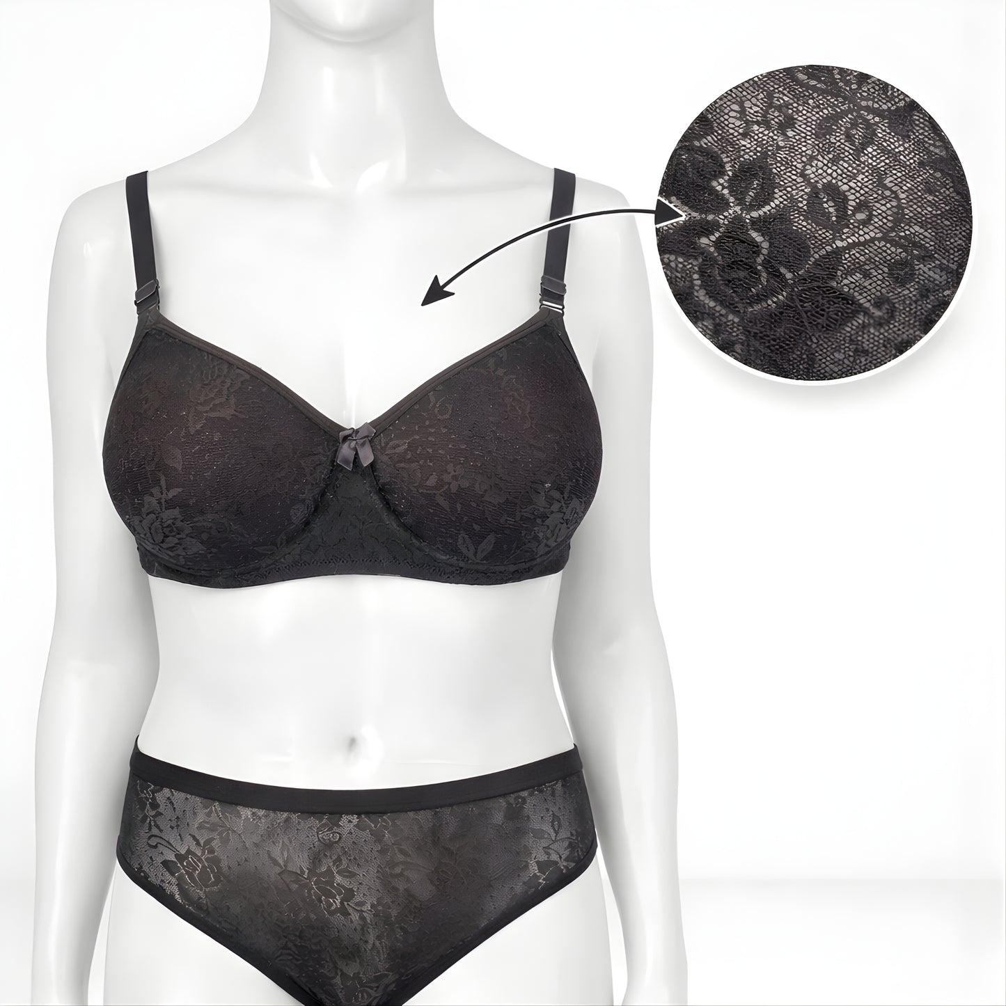 Stylish Women Lingerie Set with Lace Design | Padded Bra & Panty Set