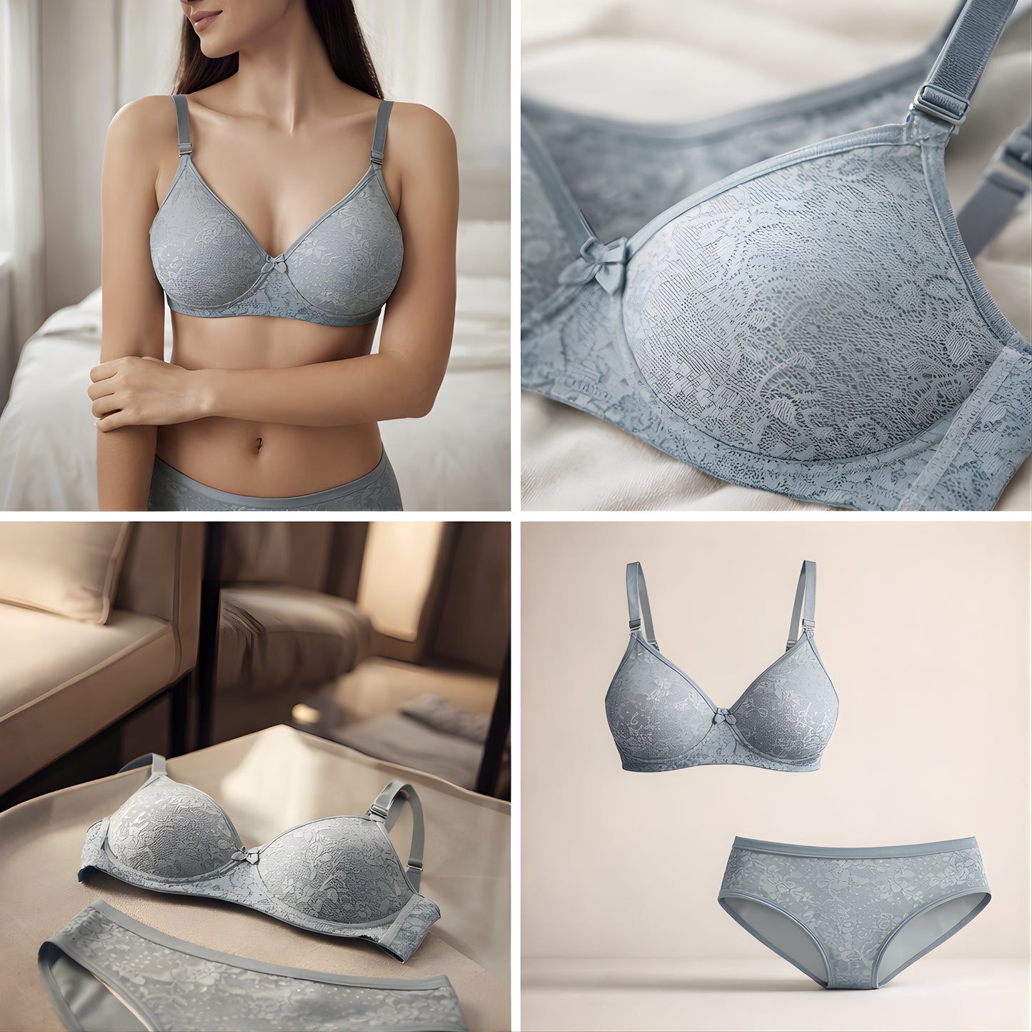 Stylish Women Lingerie Set with Lace Design | Padded Bra & Panty Set