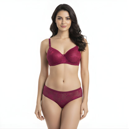 Stylish Women Lingerie Set with Lace Design | Padded Bra & Panty Set