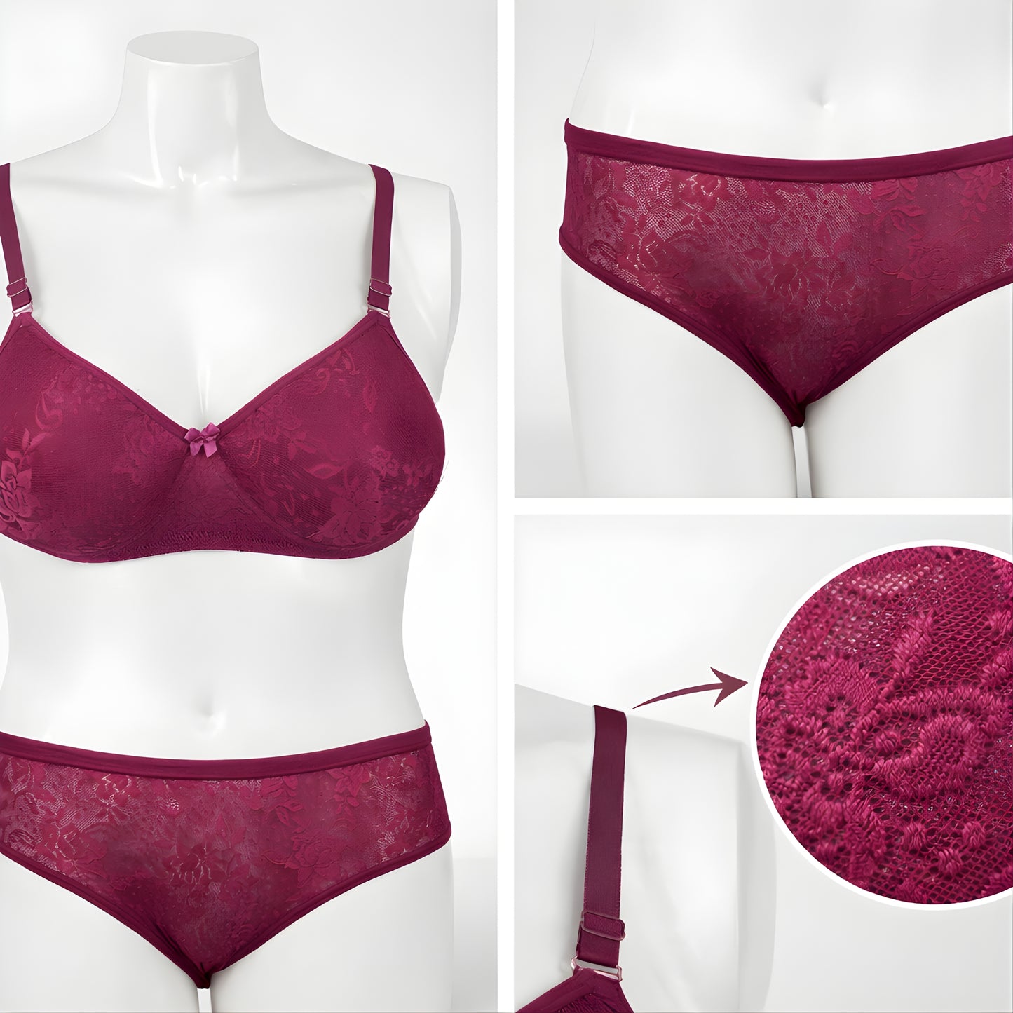 Stylish Women Lingerie Set with Lace Design | Padded Bra & Panty Set