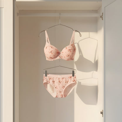 Women Padded Printed Bra Panty Set | Soft & Comfortable Designer Lingerie Set for Daily