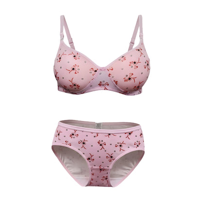 Women Padded Printed Bra Panty Set | Soft & Comfortable Designer Lingerie Set for Daily