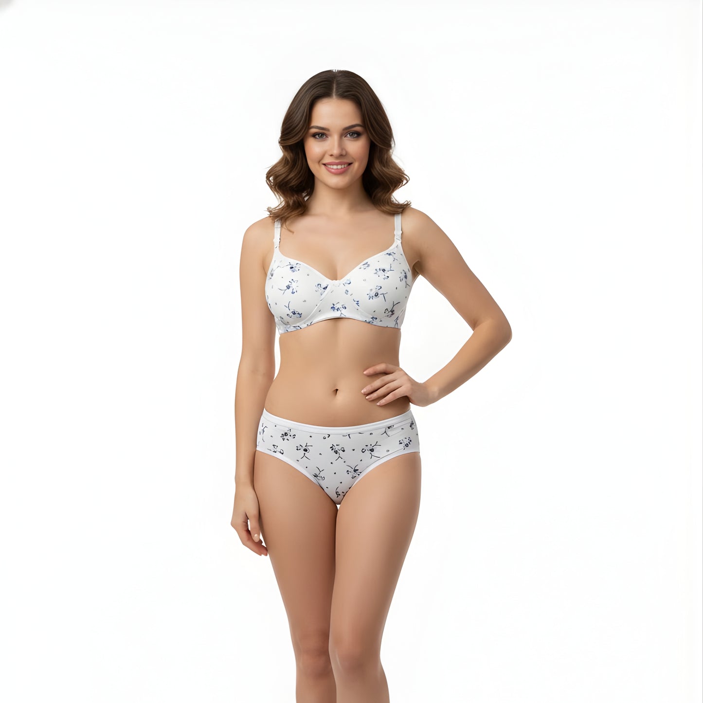 Women Padded Printed Bra Panty Set | Soft & Comfortable Designer Lingerie Set for Daily