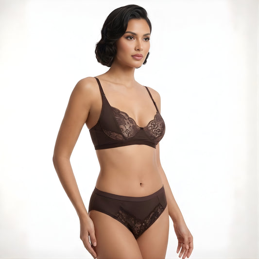 Women Lace Bra Panty Set | Soft & Comfortable Designer Lingerie Set for Daily