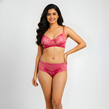 Women Lace Bra Panty Set | Soft & Comfortable Designer Lingerie Set for Daily